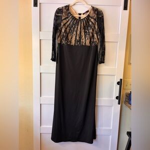 Ever Pretty Elegant Black and Cream Lace Evening Dress